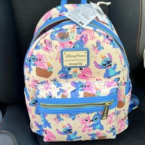 NEW DISNEY PARKS LOUNGEFLY BACKPACK STITCH ANGEL SCRUMP LILO AND STITCH BAG